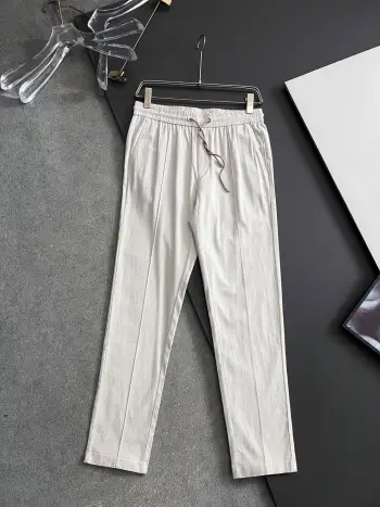 Spring and summer linen-cotton casual pants Replica Zegna Pants and Trousers