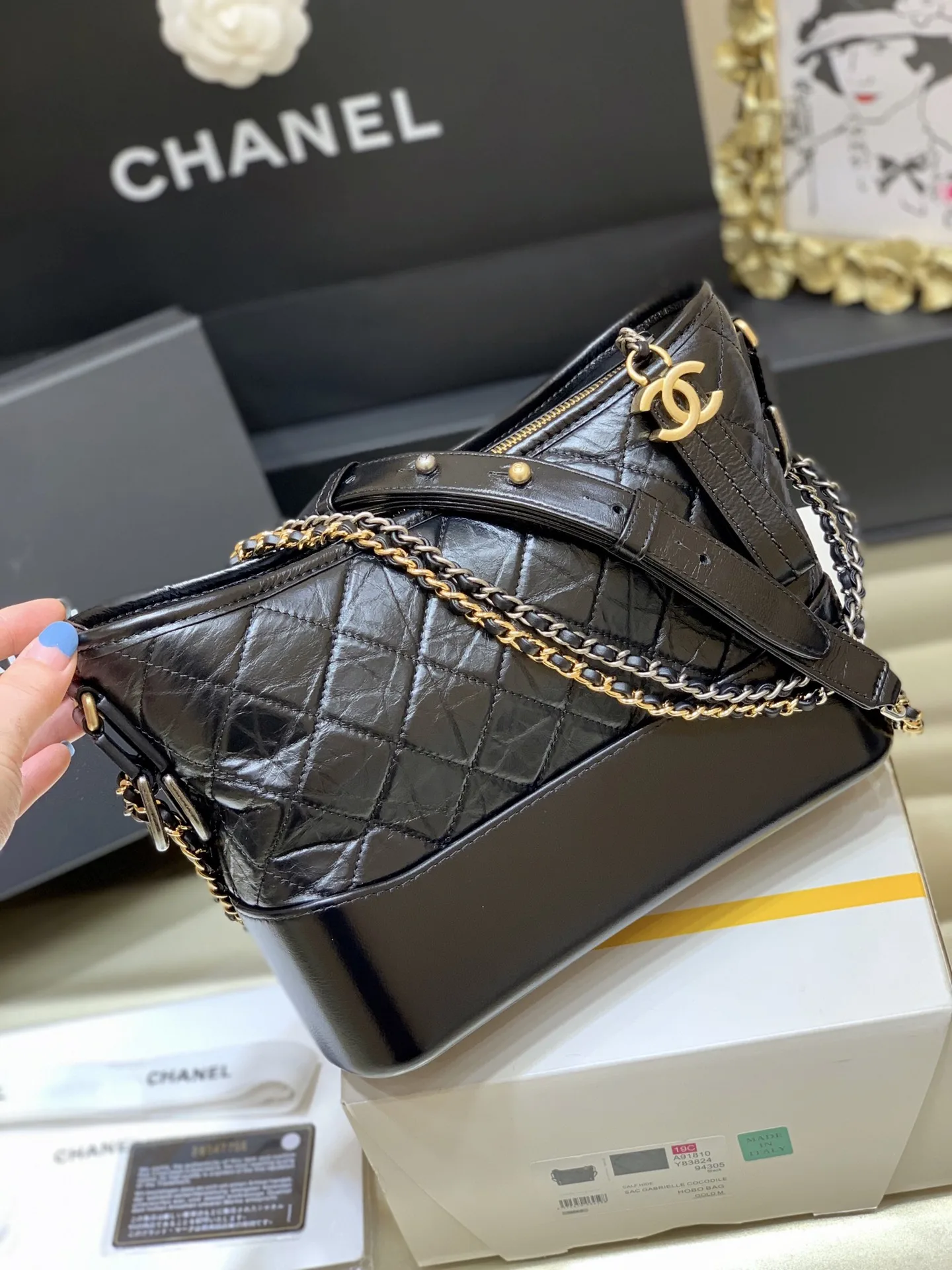 Chanel 1521 All-steel 24k Thick Gold Plated Wandering Bag Women s Crossbody Bag