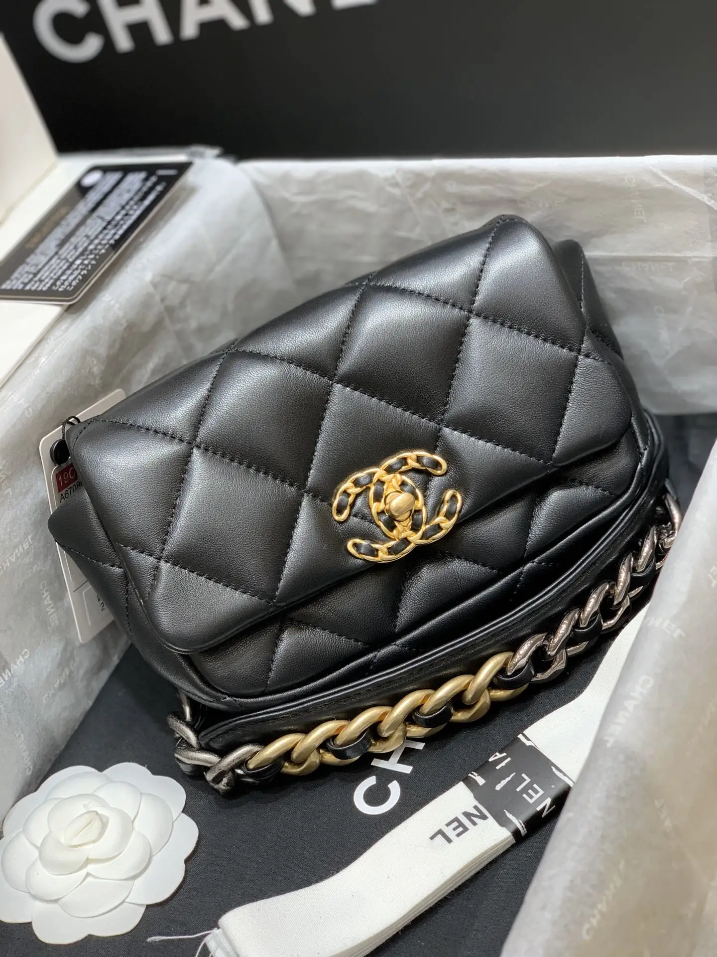 Chanel Goat leather handbag and waist bag