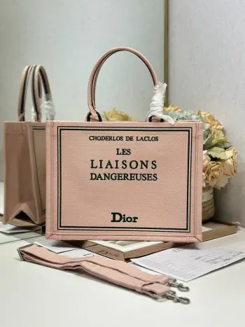 1286 Embossed Embroidery Shopping Bag Women s Shoulder Bag Replica Dior womens bags
