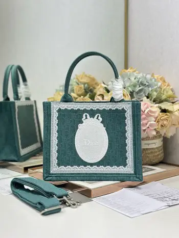 1286 Pattern Embroidered Shopping Bag Women s Shoulder Bag Replica Dior womens bags
