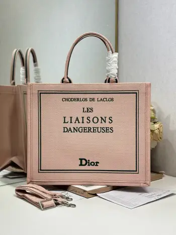 1286 Embossed Embroidery Shopping Bag Women s Shoulder Bag Replica Dior womens bags