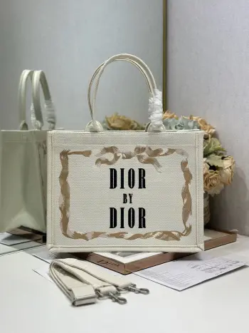 1286 Embossed Embroidery Shopping Bag Women s Shoulder Bag Replica Dior womens bags
