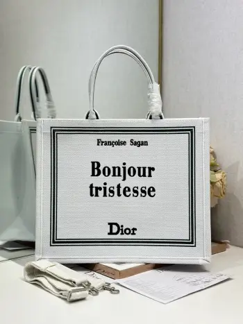 1286 Embossed Embroidery Shopping Bag Women s Shoulder Bag Replica Dior womens bags