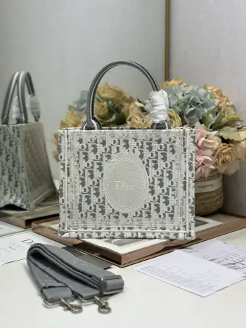 1286 Pattern Embroidered Shopping Bag Women s Shoulder Bag Replica Dior womens bags