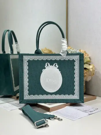 1286 Pattern Embroidered Shopping Bag Women s Shoulder Bag Replica Dior womens bags
