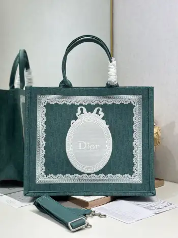 1286 Pattern Embroidered Shopping Bag Women s Shoulder Bag Replica Dior womens bags