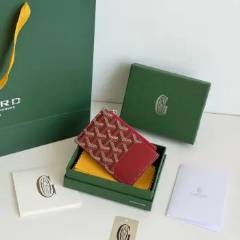 3321 Cowhide Zipper Card Holder Wallet Replica Goyard wallets