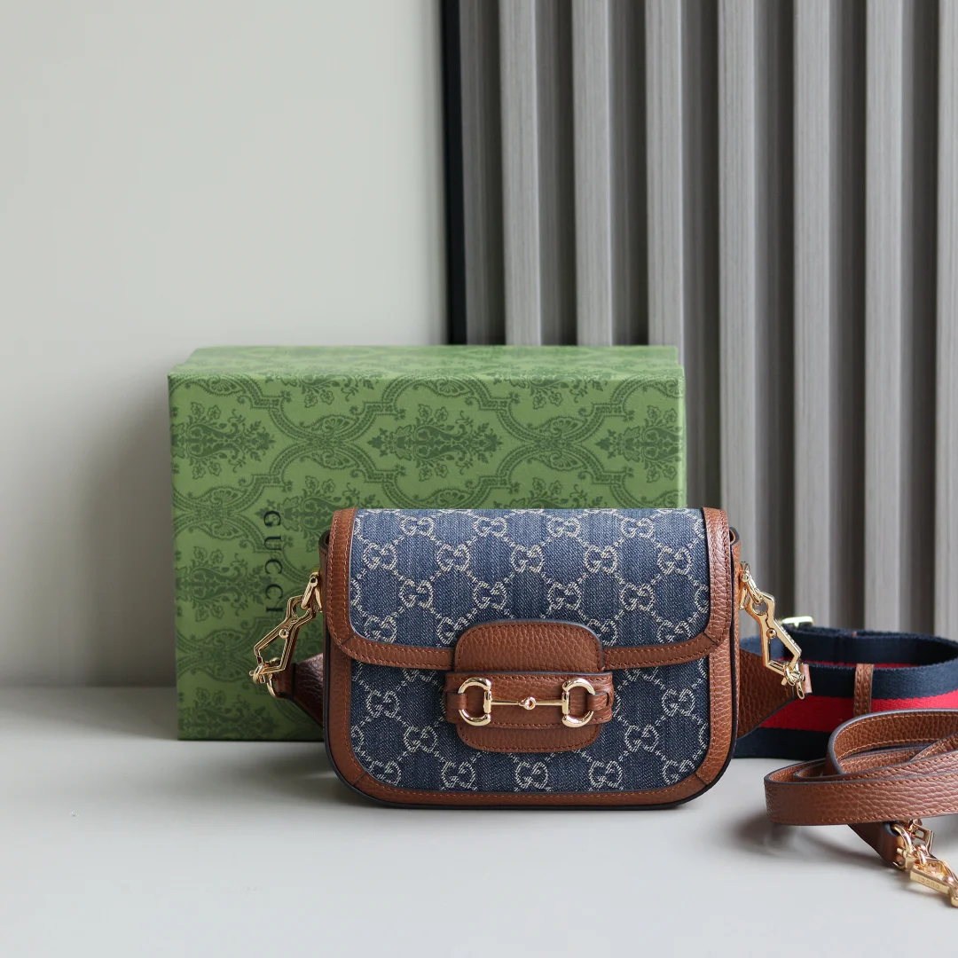 Gucci 658574 Denim Saddle Bag Women s Crossbody Bag Gucci 658574 Denim Saddle Bag Women s Crossbody Bag