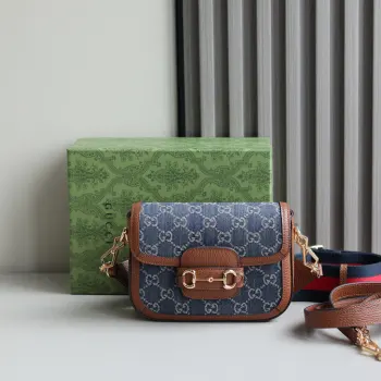 658574 Denim Saddle Bag Women s Crossbody Bag Replica Gucci womens bags