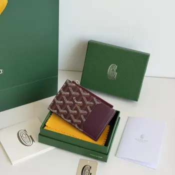 3321 Cowhide Zipper Card Holder Wallet Replica Goyard wallets