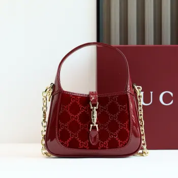 836684 Crystal Inlaid Bamboo Section Bag Women s Crossbody Bag Replica Gucci womens bags