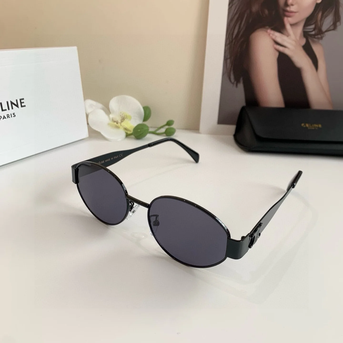 Celine Arc de Triomphe small round frame sunglasses