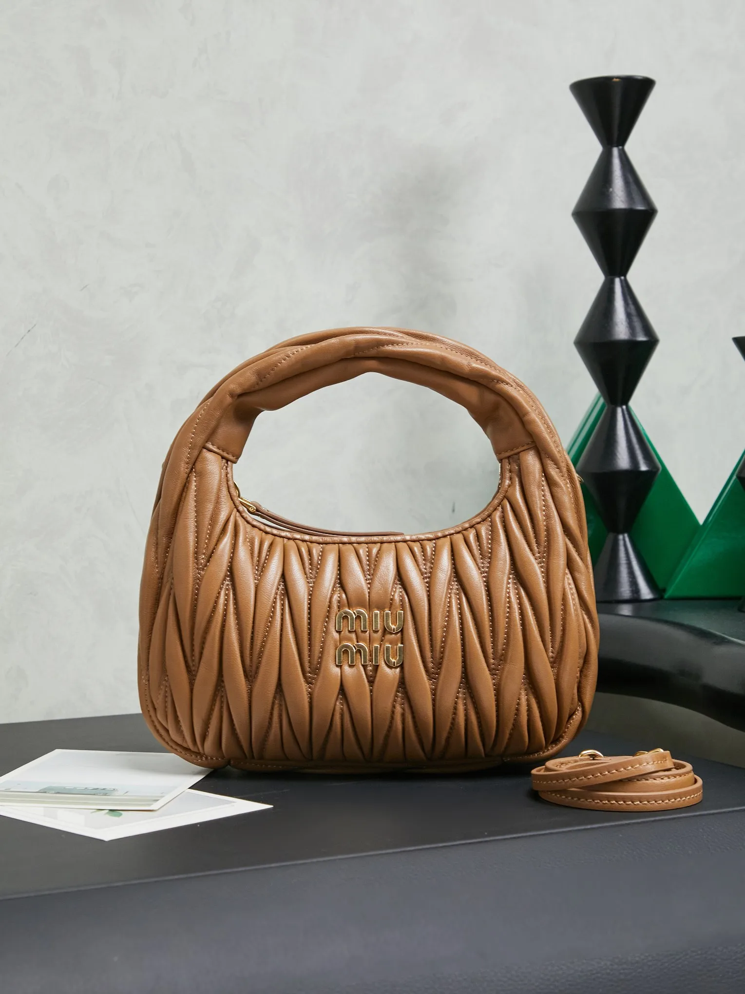 MIU MIU 5BC125 Lambskin Bowling Handbag Women s Crossbody Bag MIU MIU 5BC125 Lambskin Bowling Handbag Women s Crossbody Bag