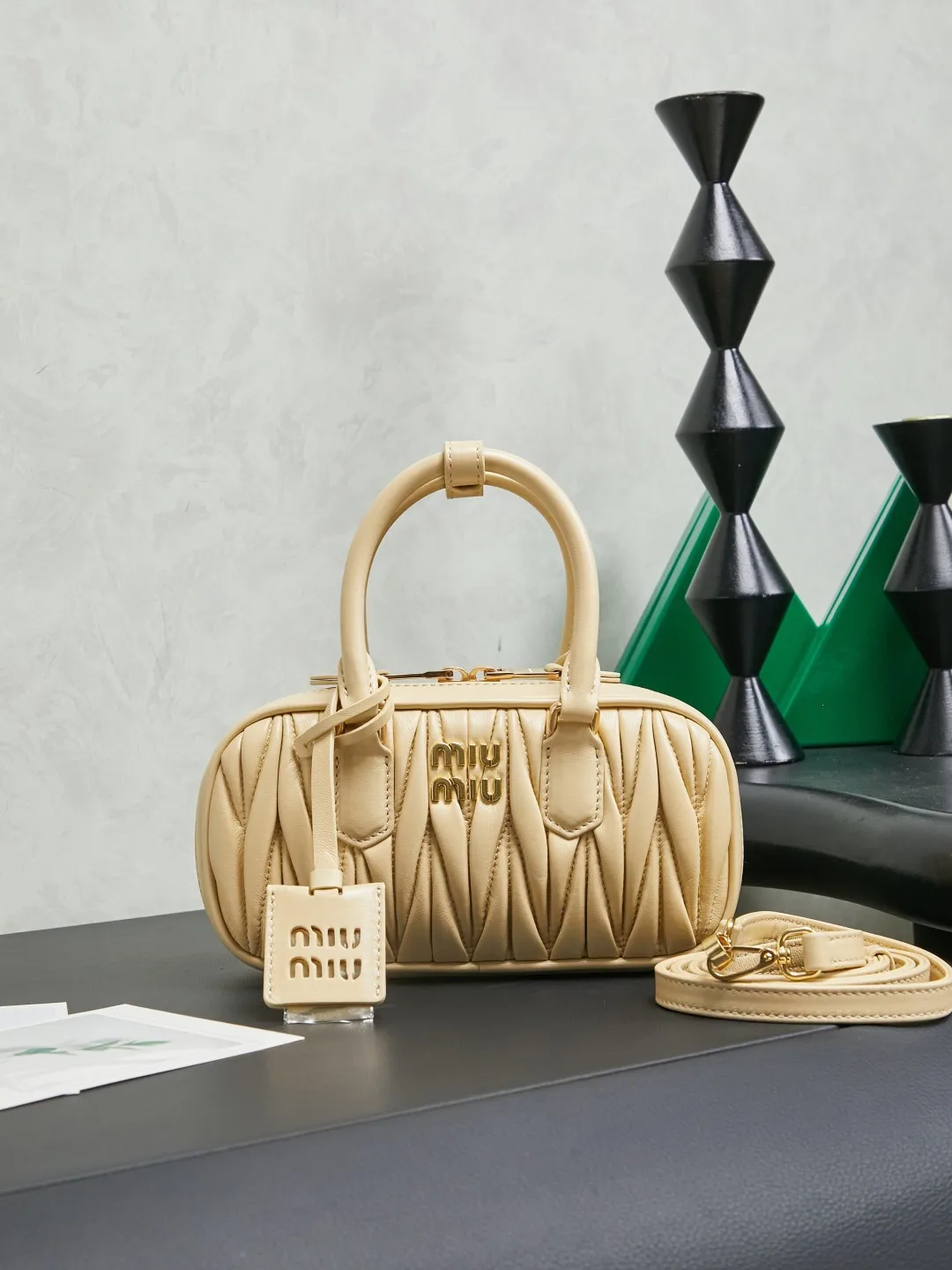 MIU MIU 5BP088 New Mini Bowling Bag Women s Crossbody Bag MIU MIU 5BP088 New Mini Bowling Bag Women s Crossbody Bag