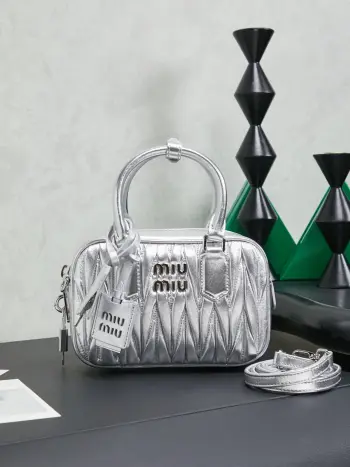 5BB123 Lambskin Bowling Handbag Women s Crossbody Bag Replica MIU MIU womens bags