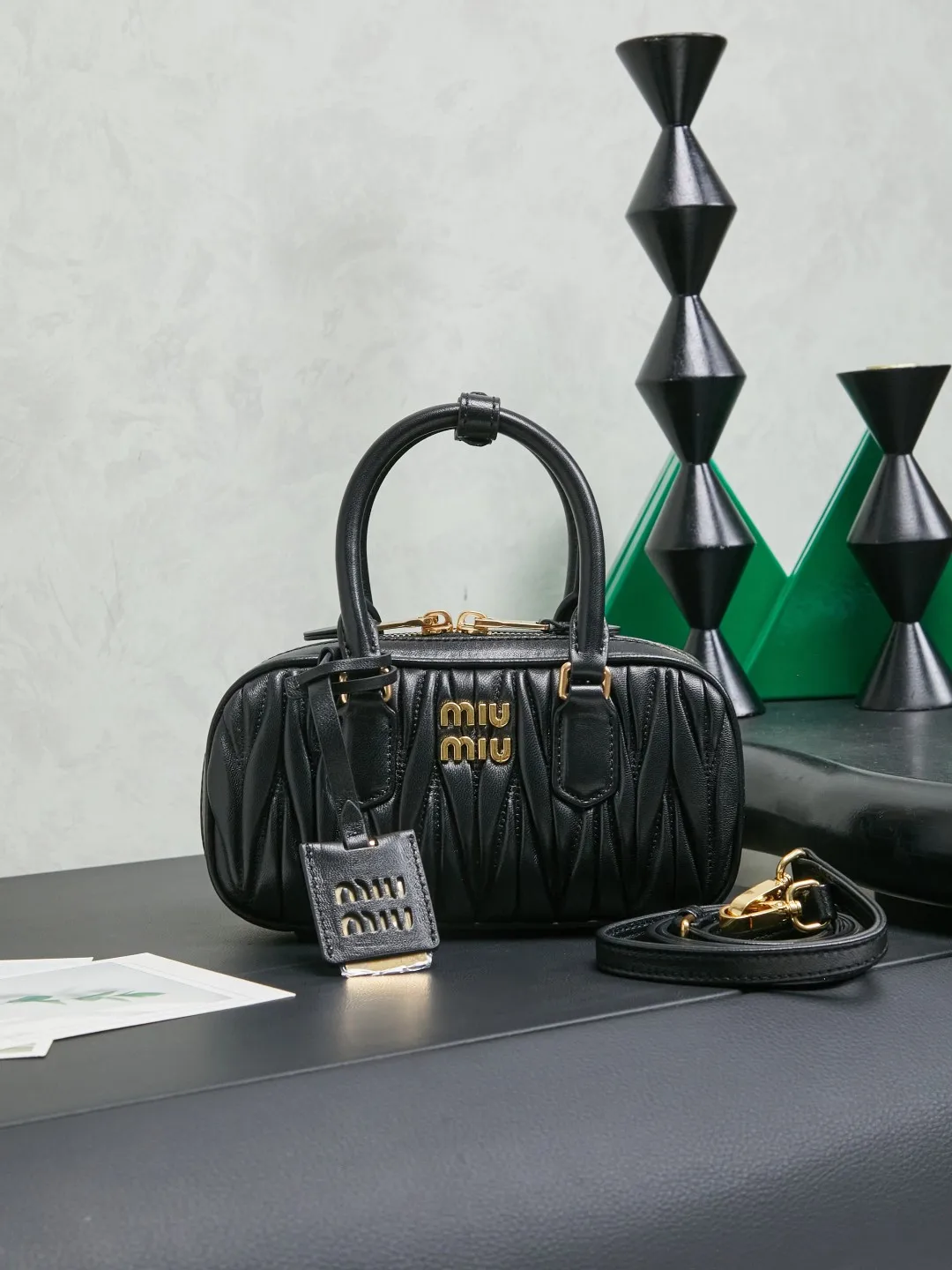 MIU MIU 5BP088 New Mini Bowling Bag Women s Crossbody Bag MIU MIU 5BP088 New Mini Bowling Bag Women s Crossbody Bag