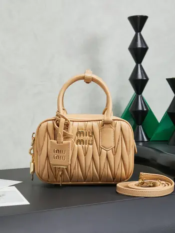 5BB123 Lambskin Bowling Handbag Women s Crossbody Bag Replica MIU MIU womens bags