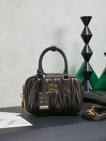 5BB123 Lambskin Bowling Handbag Women s Crossbody Bag Replica MIU MIU womens bags