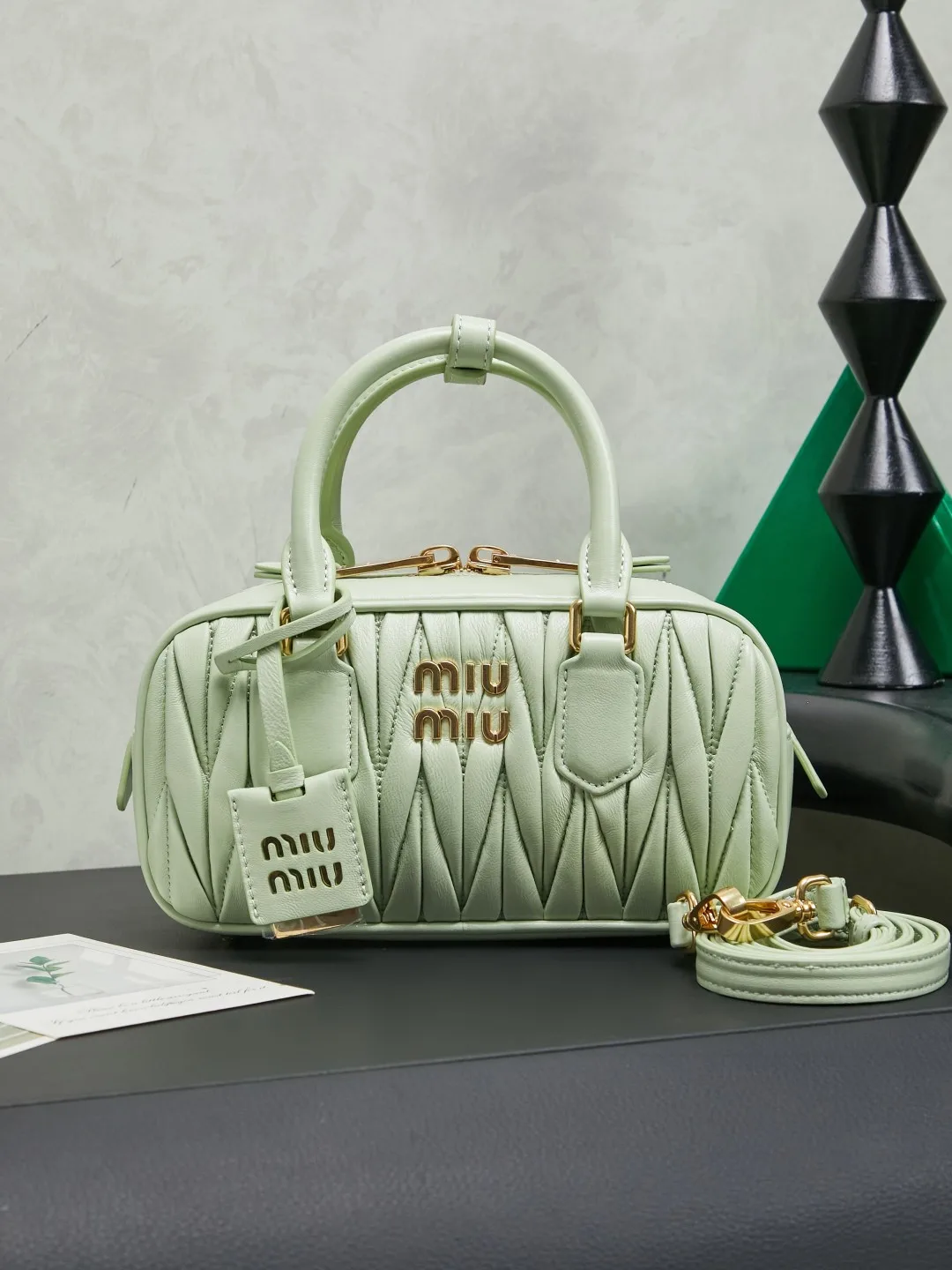 MIU MIU 5BB142 Textured Embroidered Handbag Women s Crossbody Bag MIU MIU 5BB142 Textured Embroidered Handbag Women s Crossbody Bag