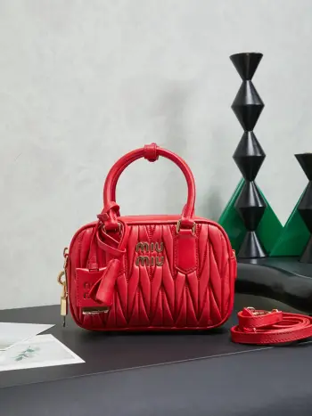 5BB123 Lambskin Bowling Handbag Women s Crossbody Bag Replica MIU MIU womens bags