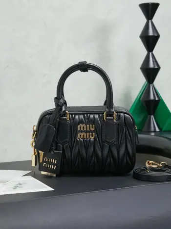 5BB123 Lambskin Bowling Handbag Women s Crossbody Bag Replica MIU MIU womens bags