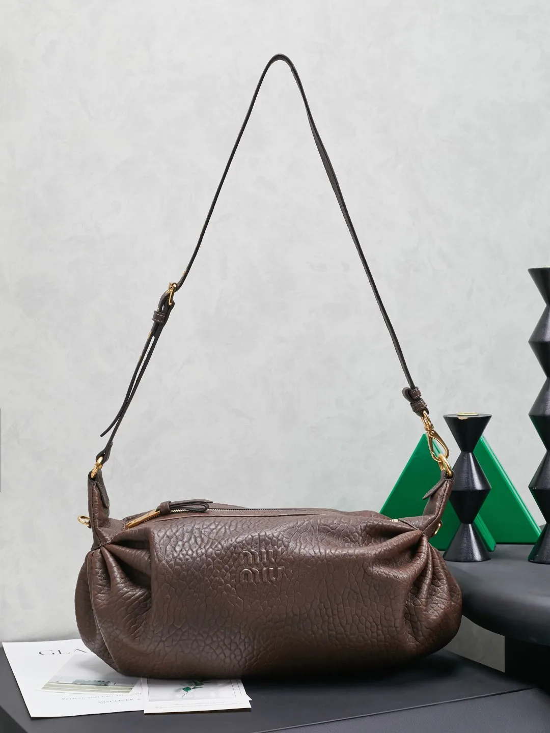 MIU MIU 5BC191 Elephant Pattern Lambskin Motorcycle Bag Women s Crossbody Bag MIU MIU 5BC191 Elephant Pattern Lambskin Motorcycle Bag Women s Crossbody Bag