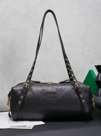 5BC190 Goat Pattern Sheepskin Motorcycle Bag Women s Crossbody Bag Replica MIU MIU womens bags