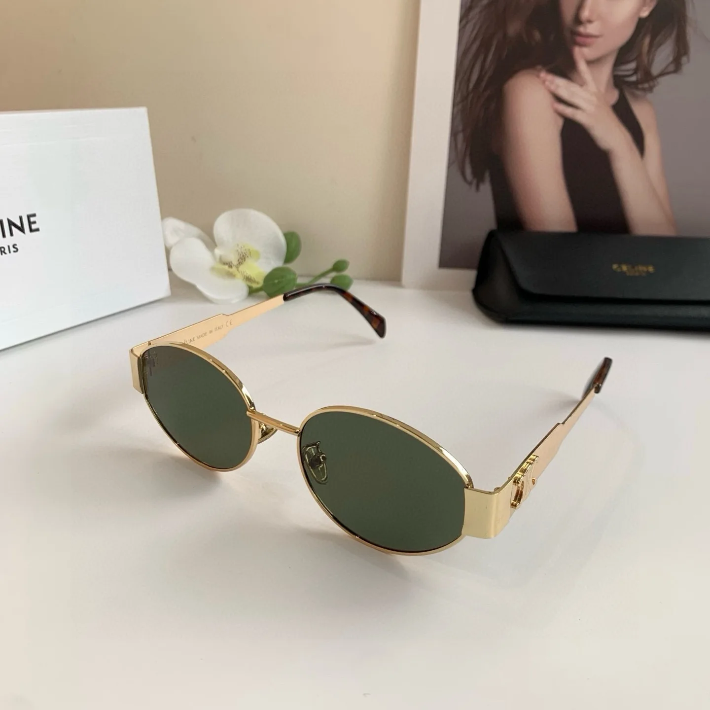 Celine Arc de Triomphe small round frame sunglasses