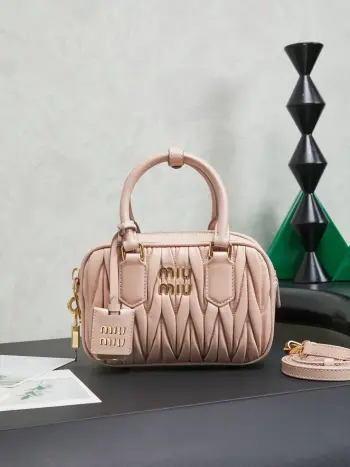 5BB123 Lambskin Bowling Handbag Women s Crossbody Bag Replica MIU MIU womens bags