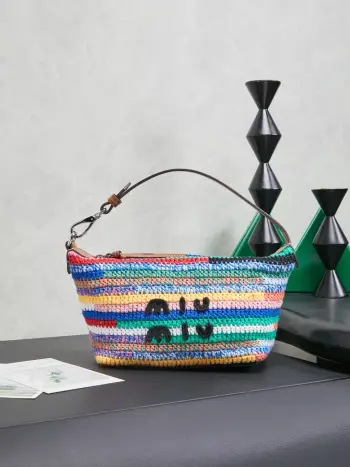 5NE841 Rainbow Woven Lunch Box Bag Women s Shoulder Bag Replica MIU MIU womens bags