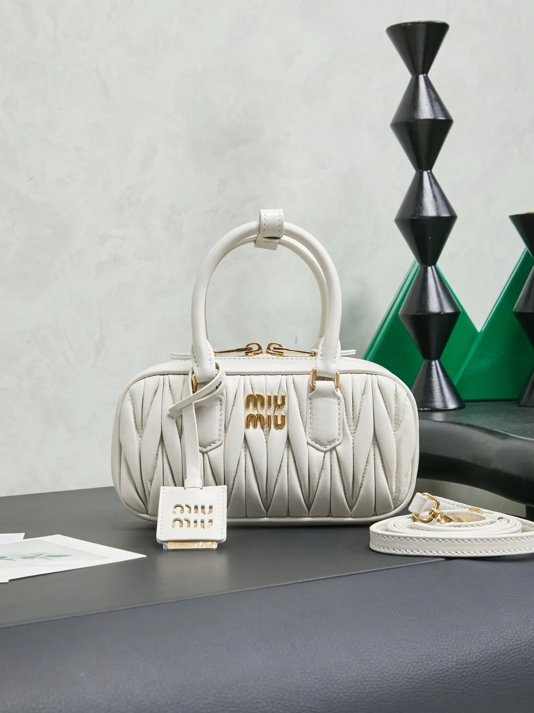 MIU MIU 5BP088 New Mini Bowling Bag Women s Crossbody Bag MIU MIU 5BP088 New Mini Bowling Bag Women s Crossbody Bag