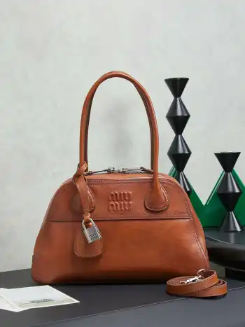5BB199 Soft Lambskin Bowling Bag Women s Shoulder Bag Replica MIU MIU womens bags