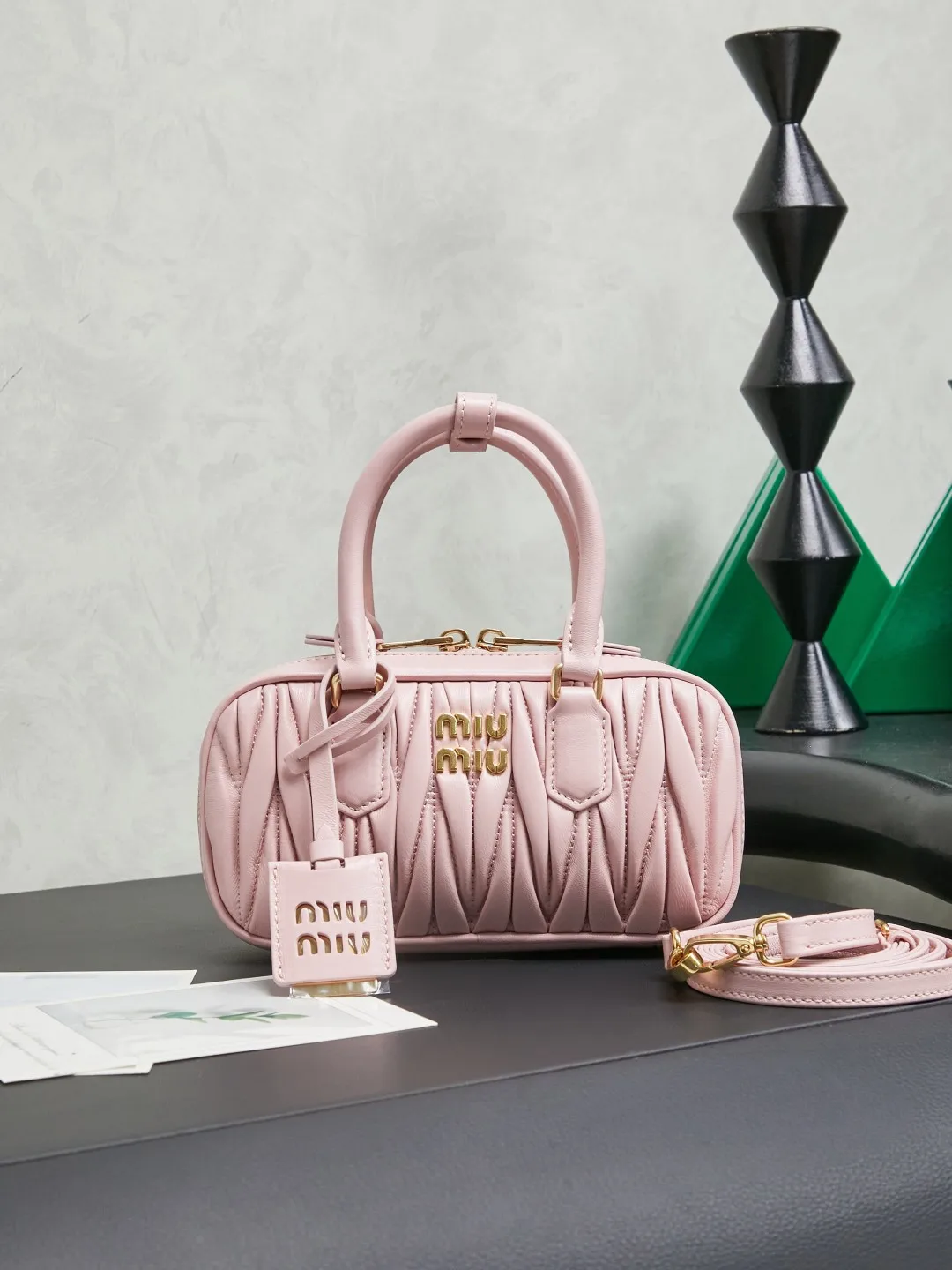 MIU MIU 5BP088 New Mini Bowling Bag Women s Crossbody Bag MIU MIU 5BP088 New Mini Bowling Bag Women s Crossbody Bag