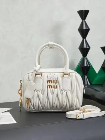 5BB123 Lambskin Bowling Handbag Women s Crossbody Bag Replica MIU MIU womens bags