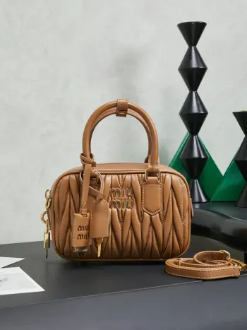 5BB123 Lambskin Bowling Handbag Women s Crossbody Bag Replica MIU MIU womens bags