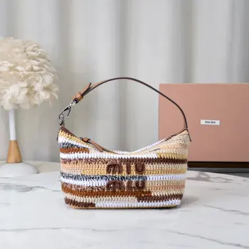 5NE841 Rainbow Woven Lunch Box Bag Women s Shoulder Bag Replica MIU MIU womens bags