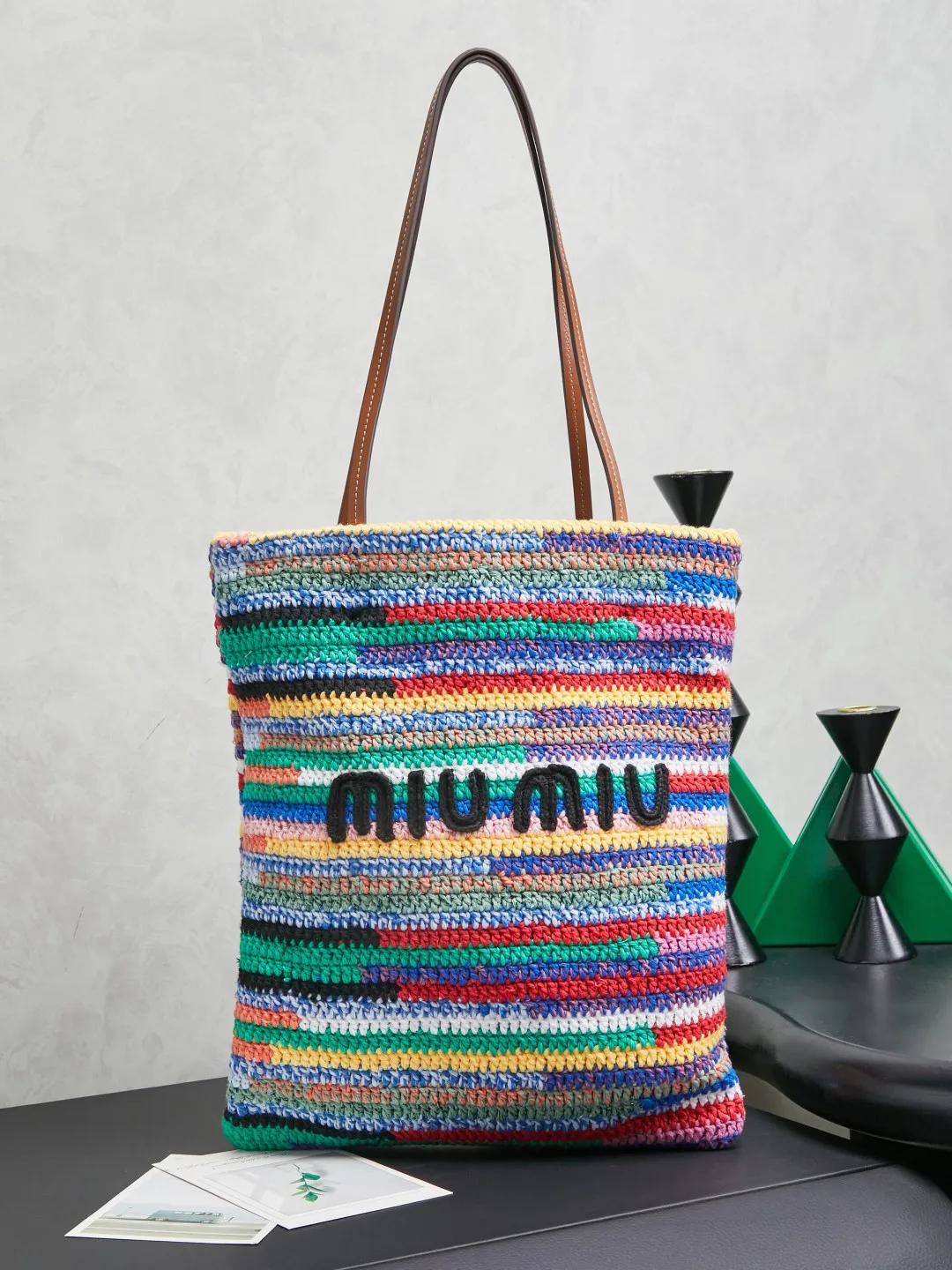 MIU MIU 5BG248 Rainbow Woven Bag Women s Shoulder Bag MIU MIU 5BG248 Rainbow Woven Bag Women s Shoulder Bag