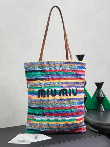 5BG248 Rainbow Woven Bag Women s Shoulder Bag Replica MIU MIU womens bags
