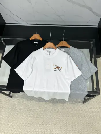 Embroidered Pony   Short Sleeve T-Shirt Replica Dior Tshirts and Polos