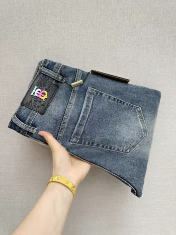Letter Pattern Washed Denim Pants Replica Burberry Jeans