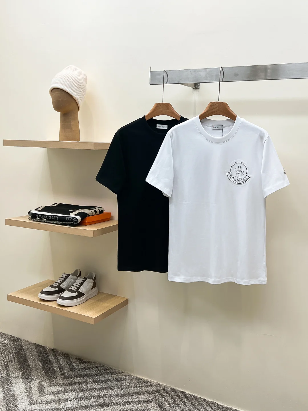 Moncler Unisex Casual Round Neck Short Sleeve T-Shirt