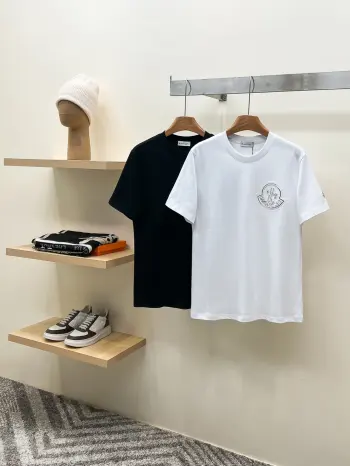 Unisex Casual Round Neck Short Sleeve T-Shirt Replica Moncler Tshirts and Polos