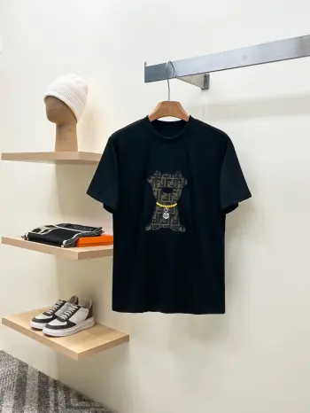Fashion Casual Round Neck Short Sleeve T-Shirt Replica Fendi Tshirts and Polos