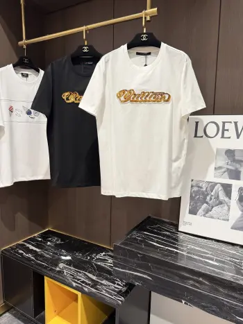 New Spring/Summer Casual Men s Round Neck Short Sleeve Replica Louis Vuitton Tshirts and Polos