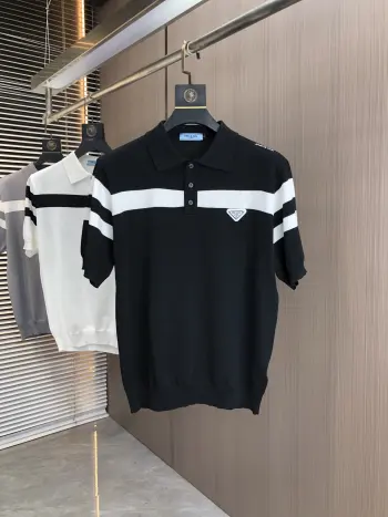 Old Maple Casual Polo Shirt with Collar Replica Prada Tshirts and Polos
