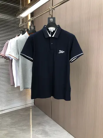 Spring and summer new men s logo short-sleeve polo shirt Replica Dior Tshirts and Polos