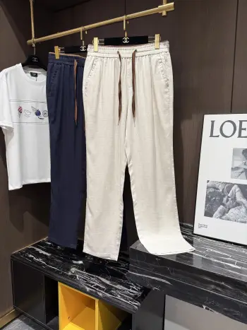 Spring and summer linen casual long pants Replica Zegna Pants and Trousers