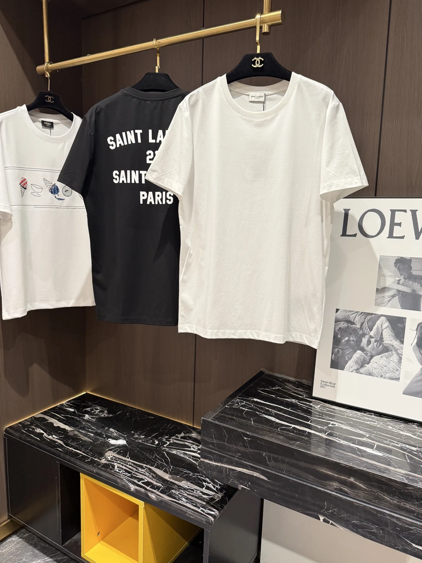SAINT LAURENT New Spring/Summer Casual Men s Round Neck Short Sleeve SAINT LAURENT New Spring/Summer Casual Men s Round Neck Short Sleeve
