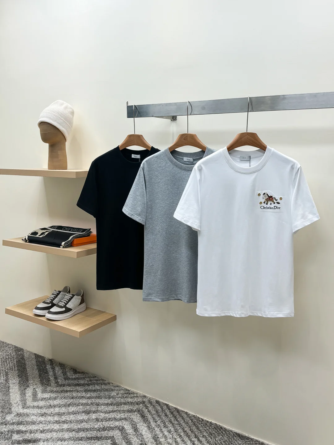 Dior Embroidered Pony Short Sleeve T-Shirt Dior Embroidered Pony Short Sleeve T-Shirt